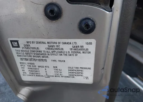 2006 GMC Sierra 1500 Slt from USA, damaged, VIN 2GTEK13T761197810